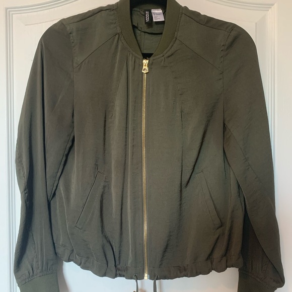 Bomber jacket // satin zip up - Picture 1 of 3